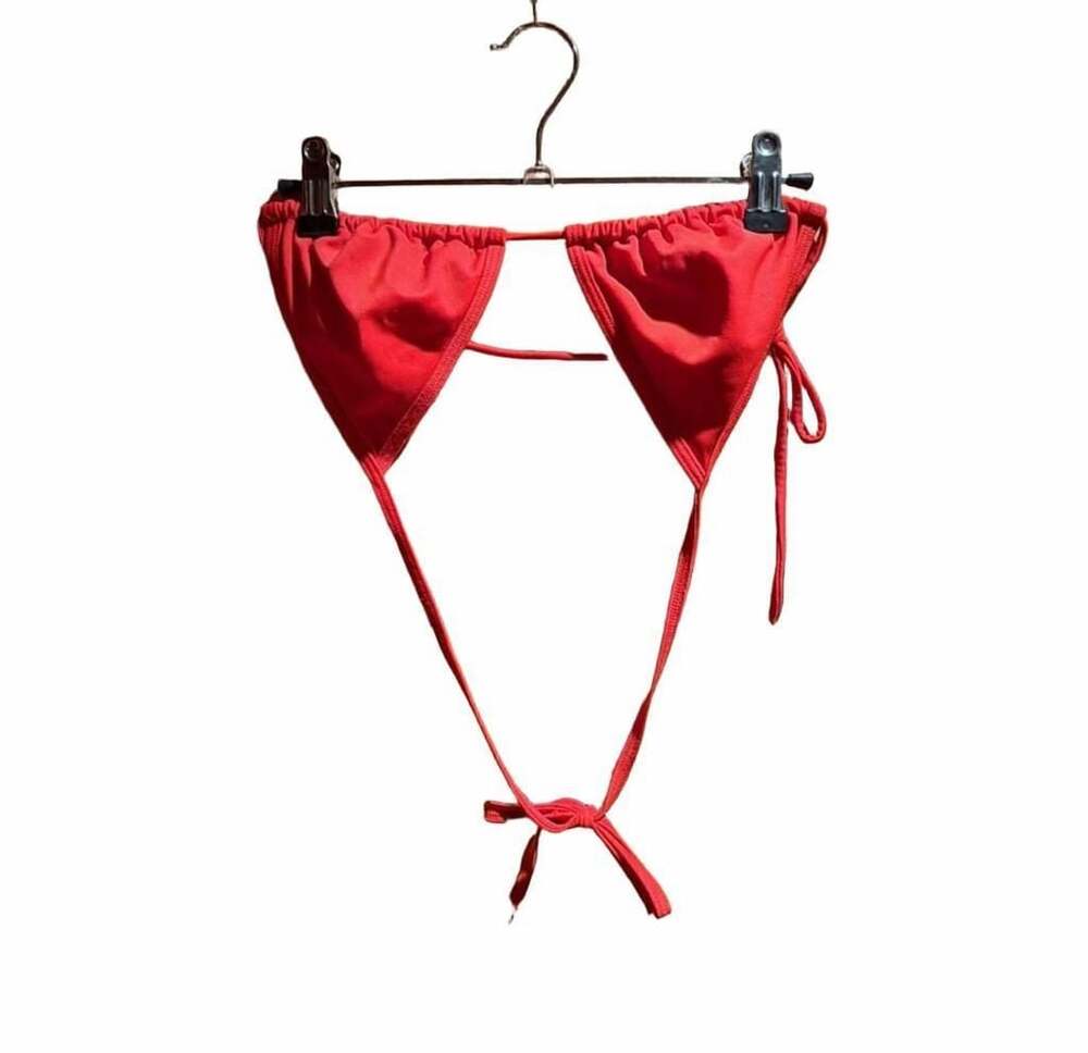 Victoria's Secret Red String Bikini Top and Tie-Side Bottom Set Size M